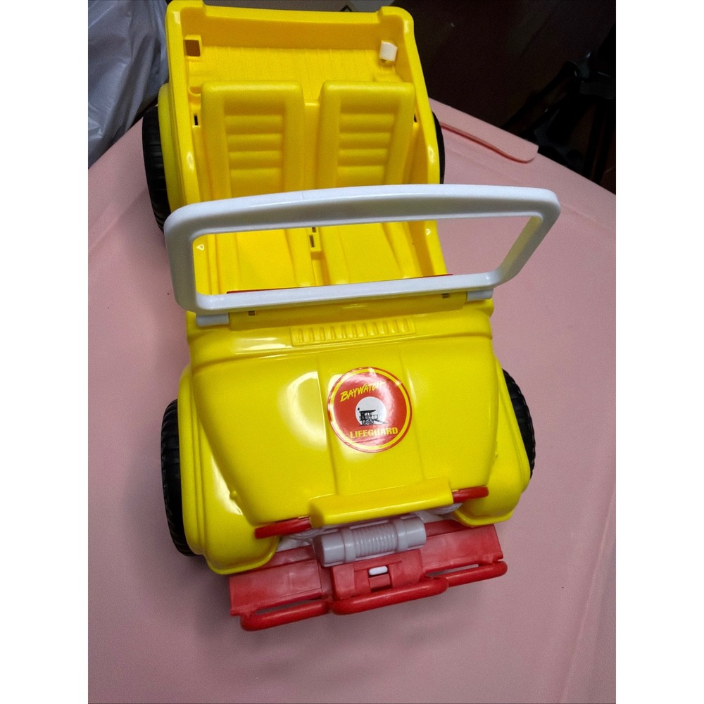 Vintage Baywatch Lifeguard Rescue Jeep Toy Truck Yellow Arco Mattel 1990s
